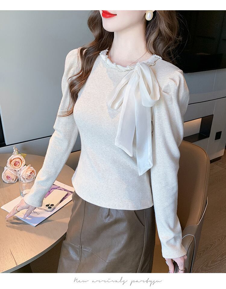 【tops】パールニットトップス　M27567