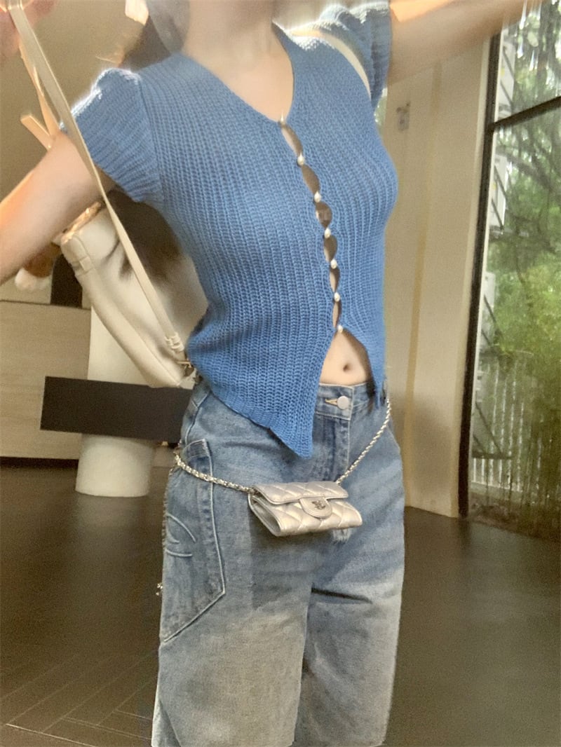 【tops】ニットトップス　M25045