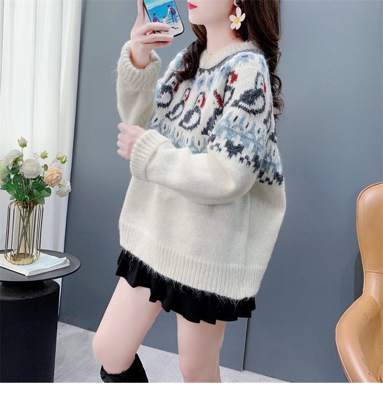 【tops】ジャカードニットセーター　M27647