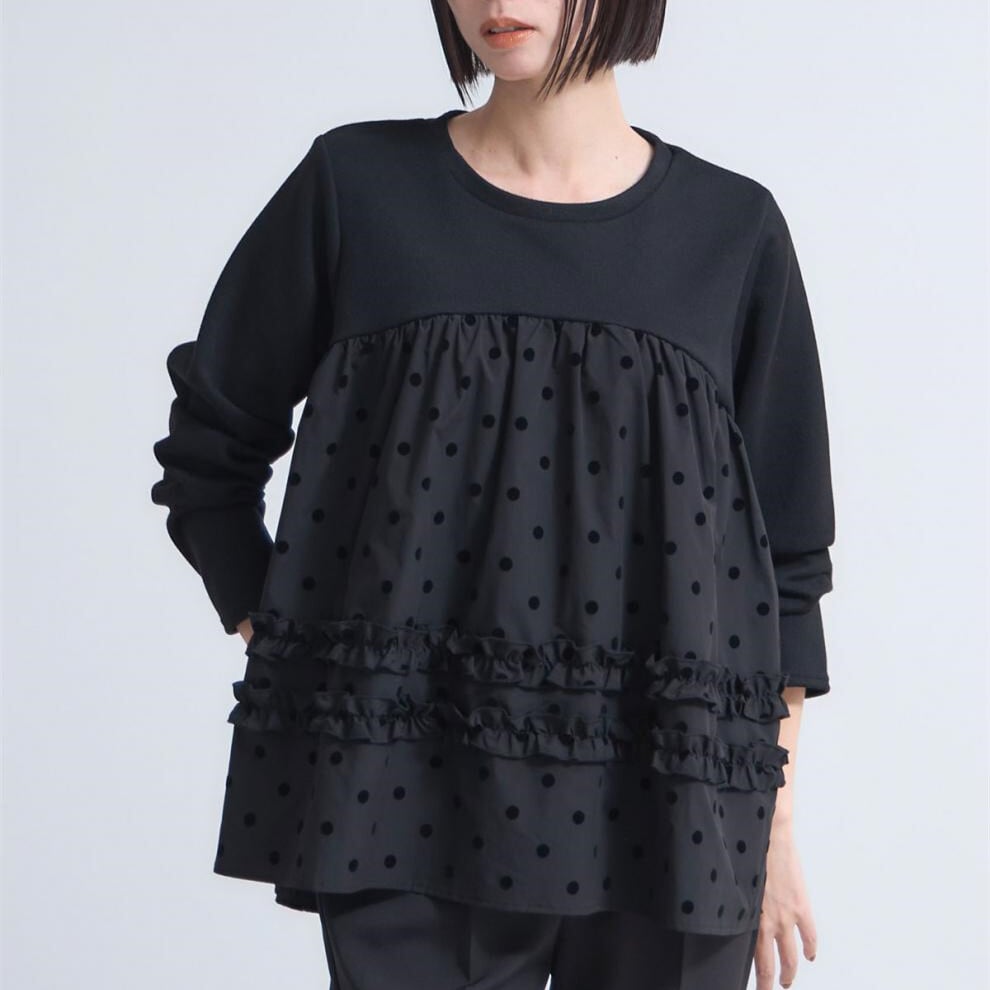 【tops】ドット柄プルオーバー　M28043
