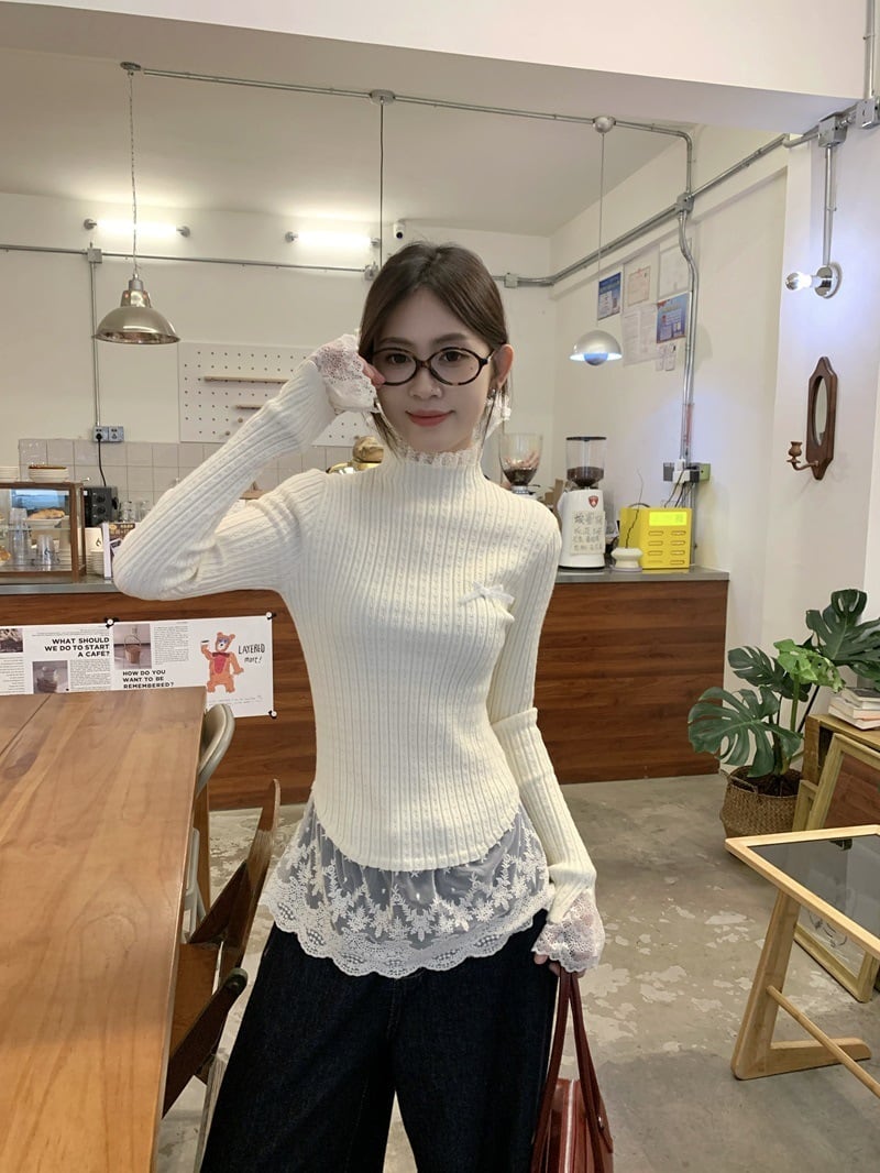 【tops】ドッキングニットトップス　M27458