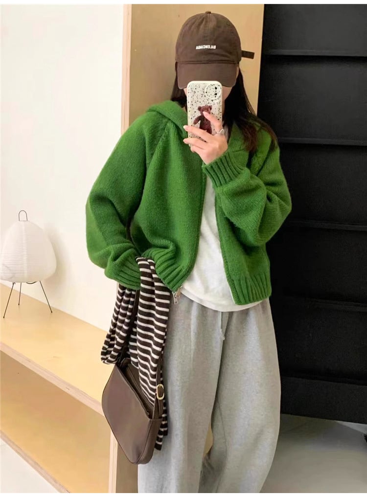 【outer】ファスナーニットカーデ　M27244