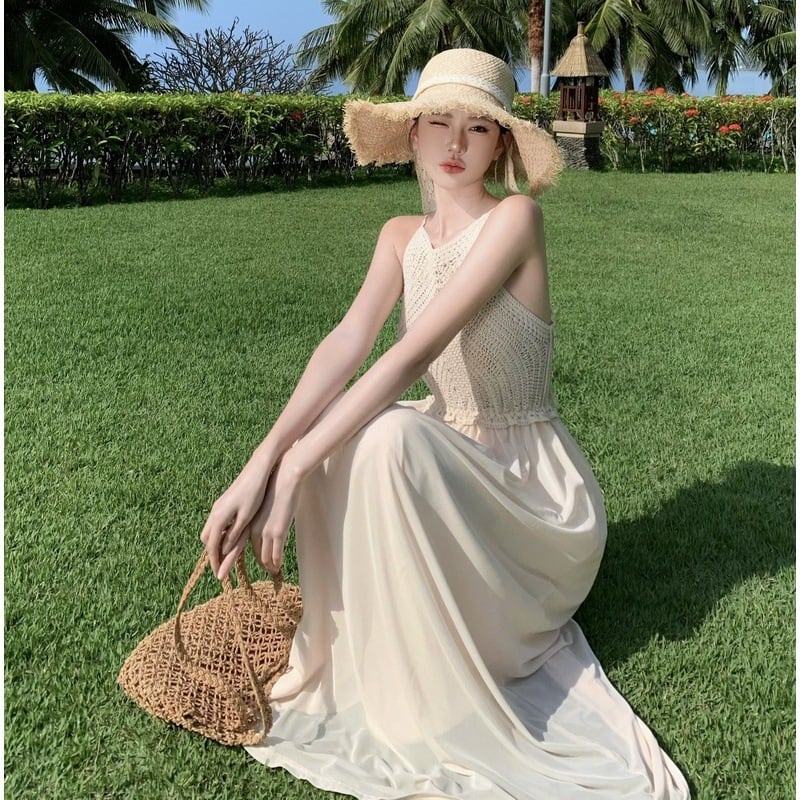 【dress】ニット切り替えワンピース　M24762