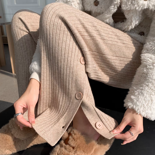 【bottoms】スリットニットガウチョパンツG23150