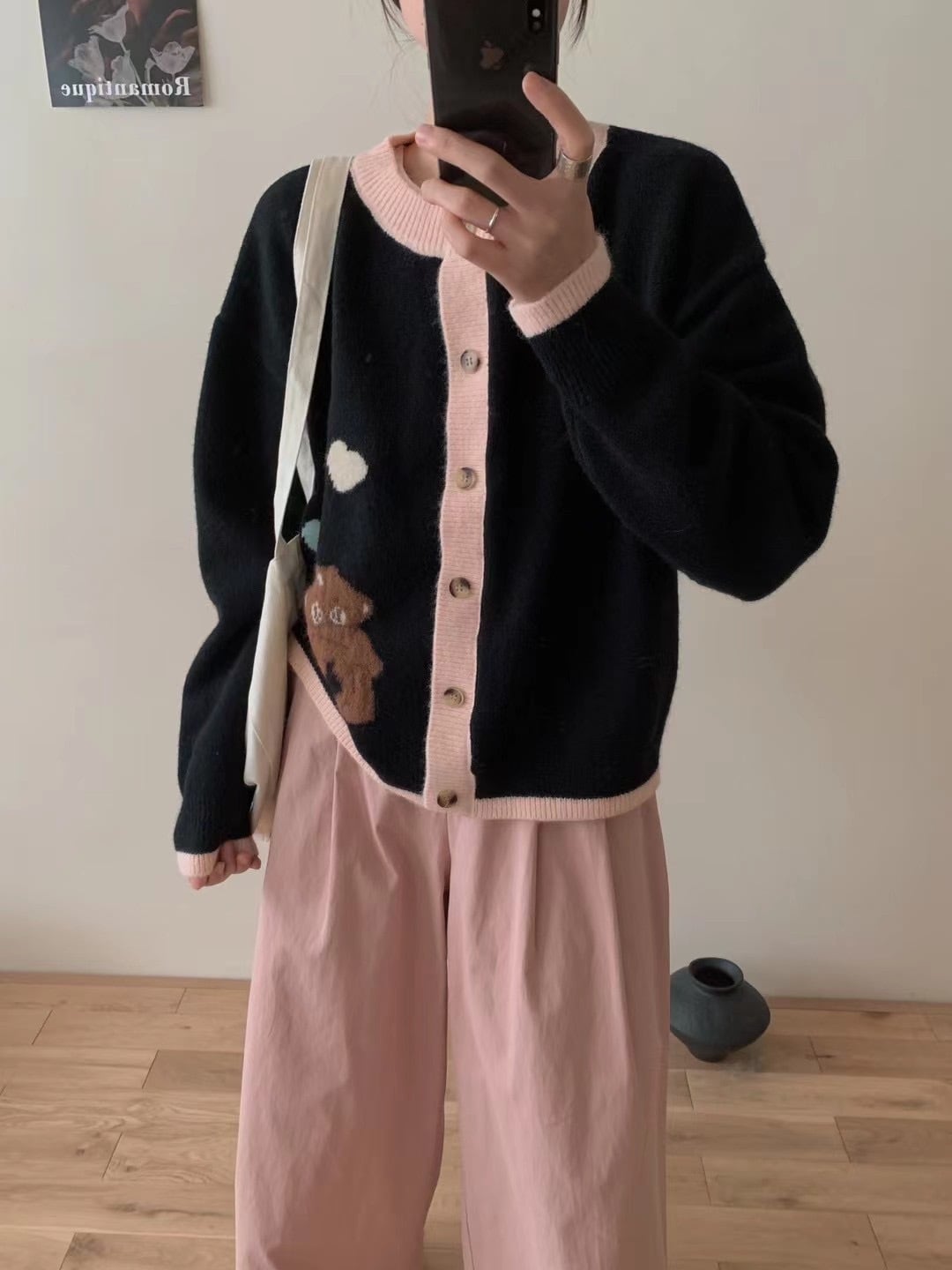 【outer】くまちゃんニットカーデ　M26336
