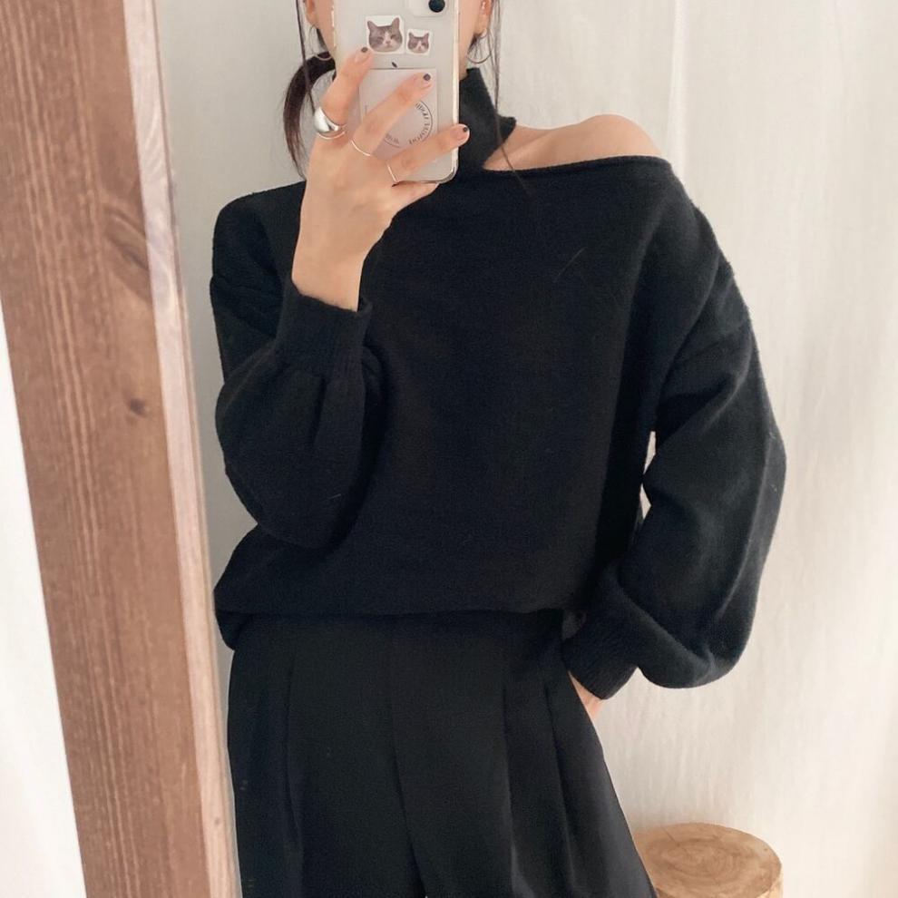 【tops】オフショルダーニットセーター　M26609
