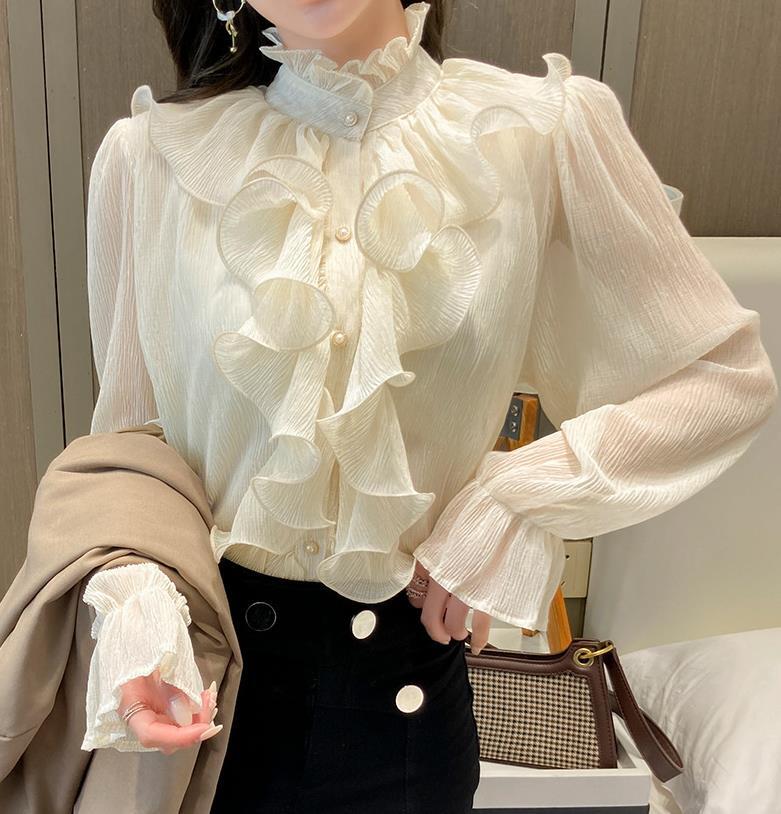 【tops】3色フレアスリーブブラウスF7059