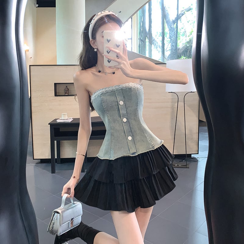 【tops】デニムベアトップ　M24438