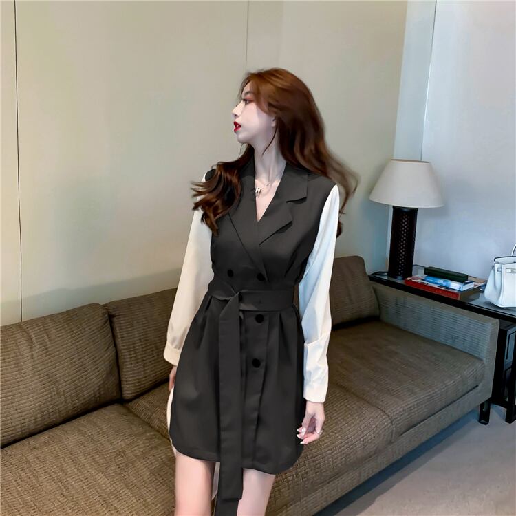 【dress】作好感度UP!気質満点レトロスウィート 長袖着痩せワンピース G1444