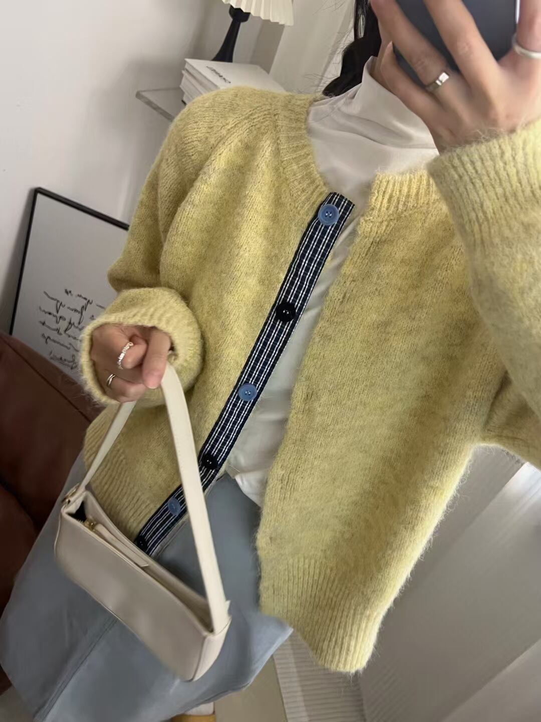【outer】切り替えニットカーデ　M29006