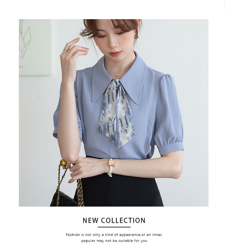 【tops】シフォンOL通勤ブラウスG21077