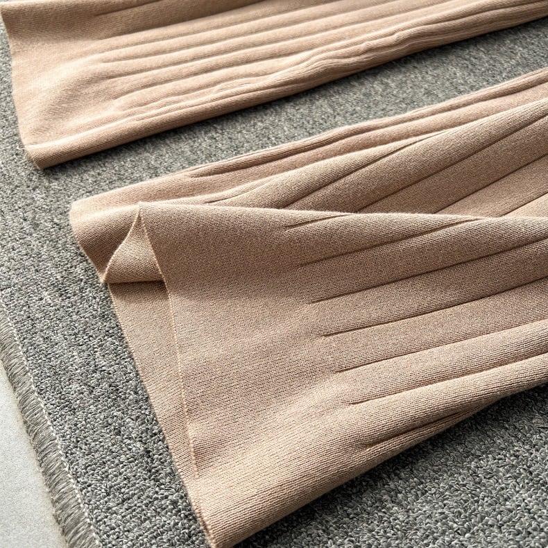 【set】ニットカーディガン+ベスト+ガウチョパンツ3点セットF6989