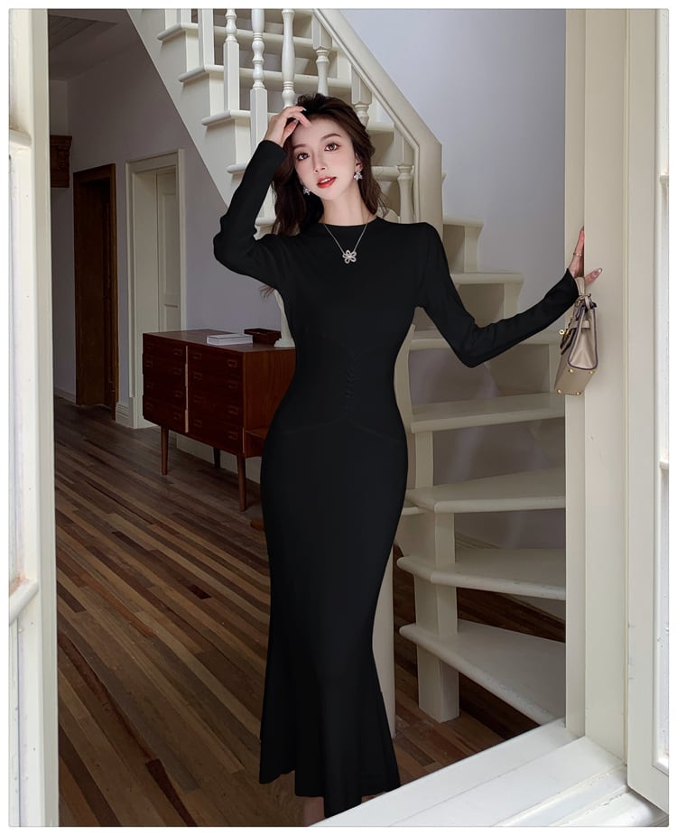 【dress】マーメイドニットワンピース　M25367