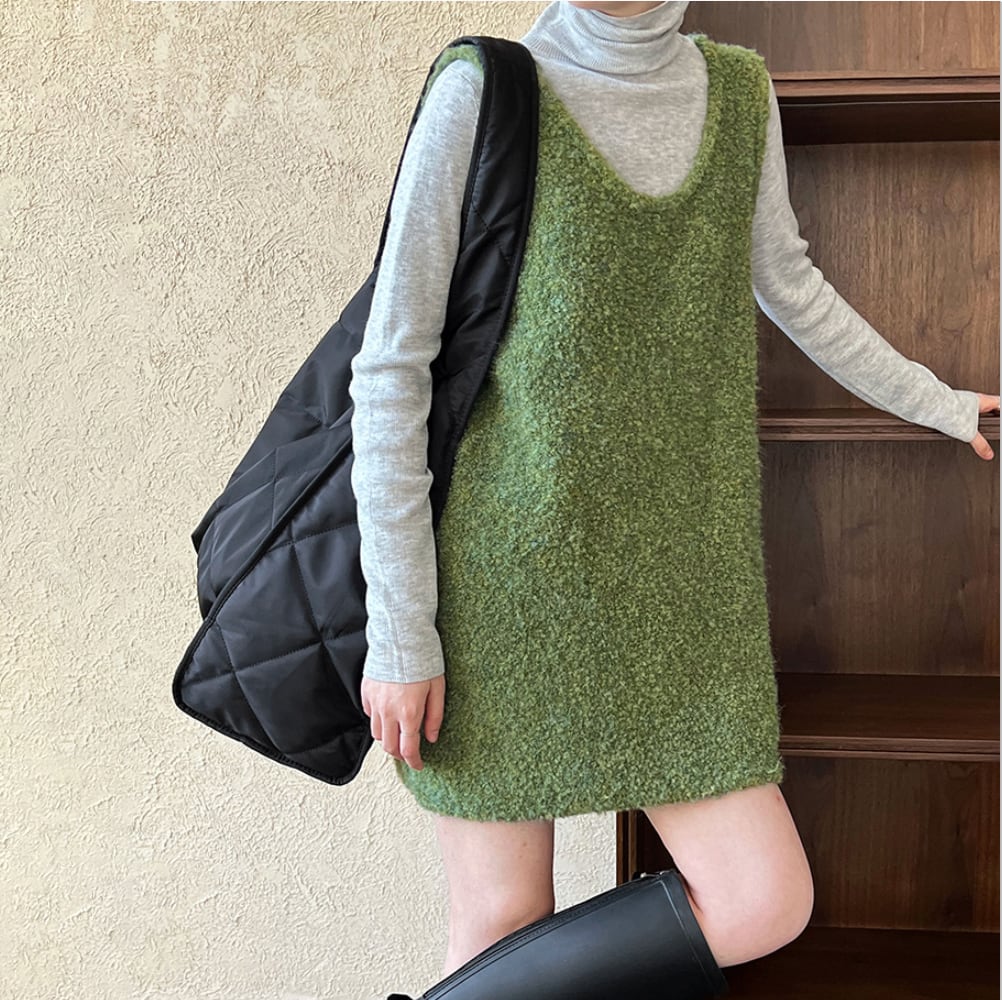 【dress】ノースリーブボアワンピース　N2888