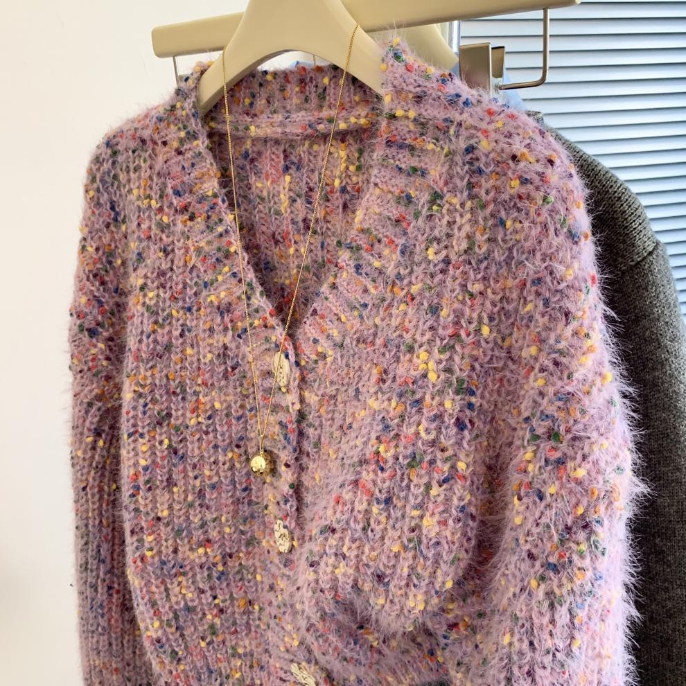 【outer】Vネックニットカーデ　M29269