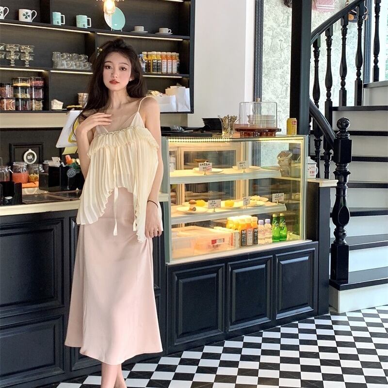 【tops】シフォンギャザーキャミソールG20098