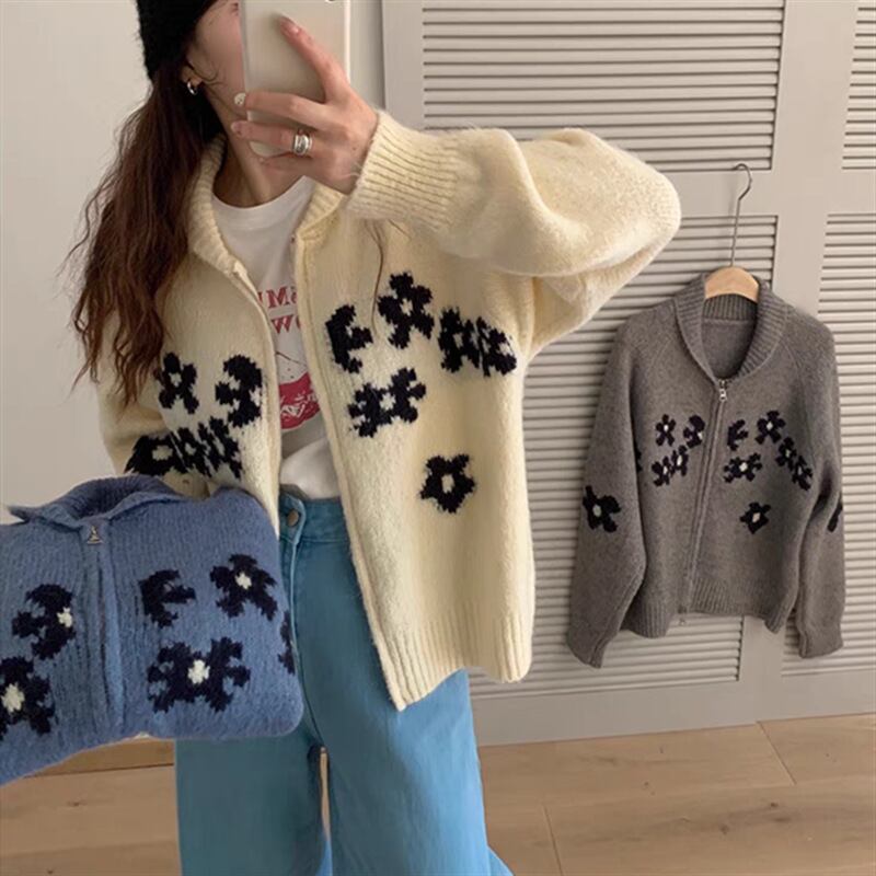 【outer】ファスナーニットカーデ　M27507