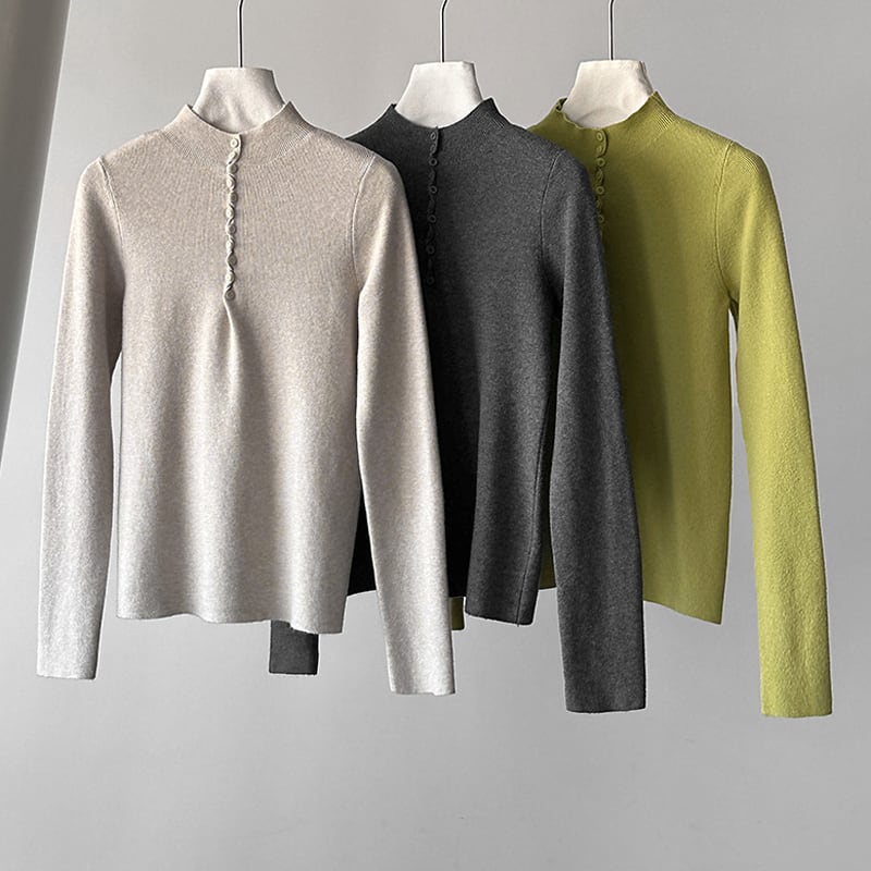 【tops】6色展開ニットトップス Q6971