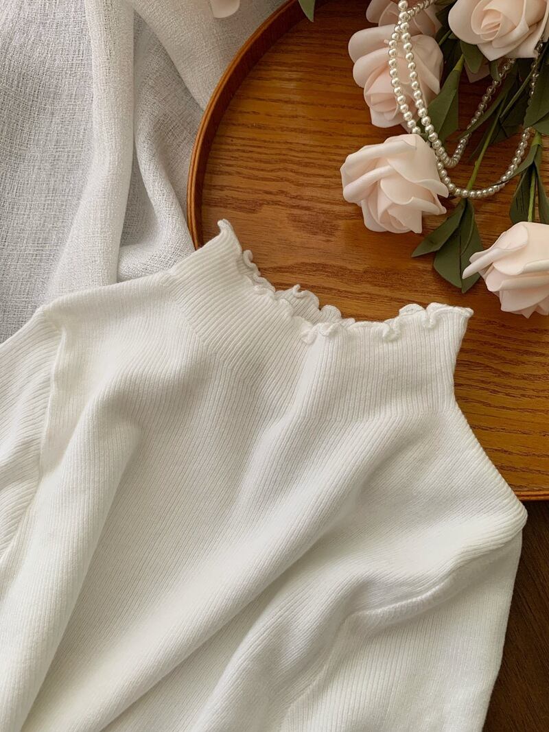 【tops】フリルニットトップス　M27210