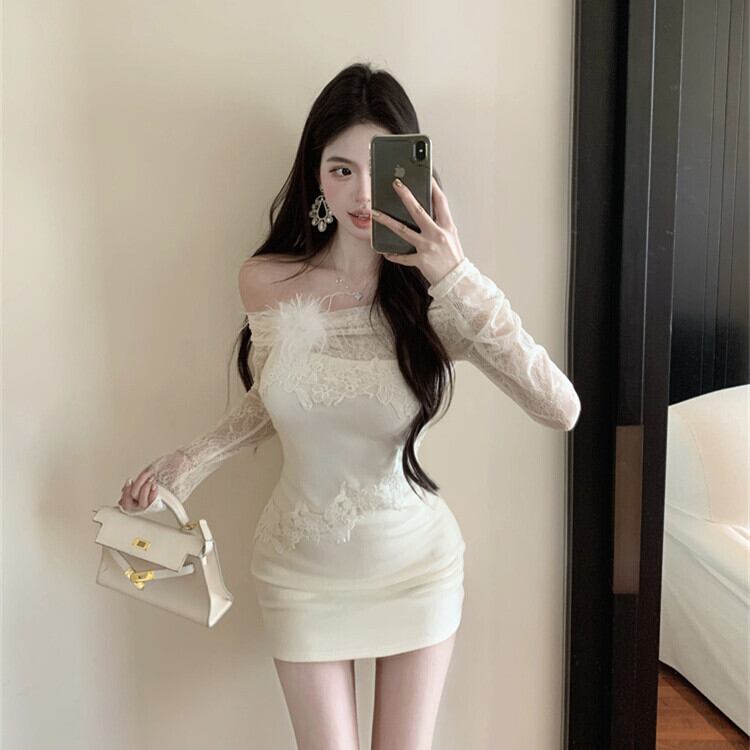 【dress】レースドッキングワンピース　M29343