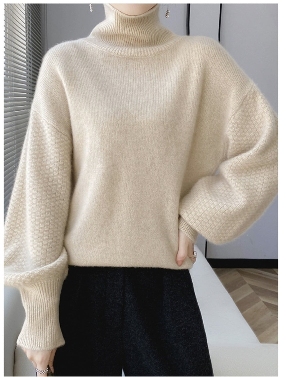 【tops】ハイネックニットセーター　M26231