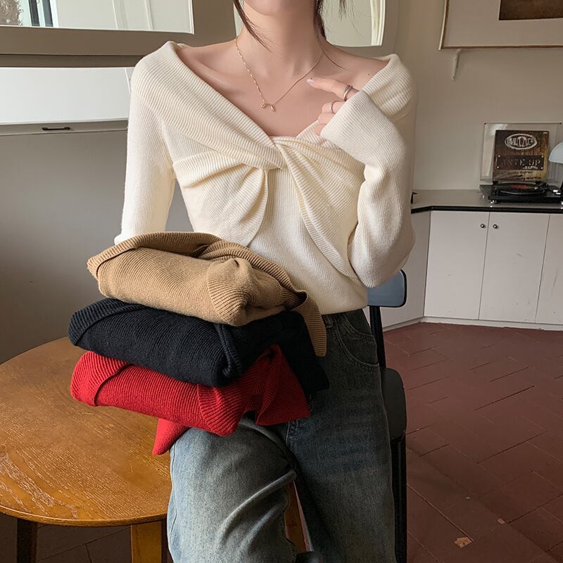 【tops】ニットトップス　M18834