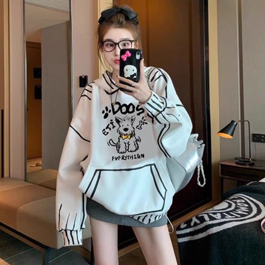 【tops】落書きフード付き薄手パーカーG23904