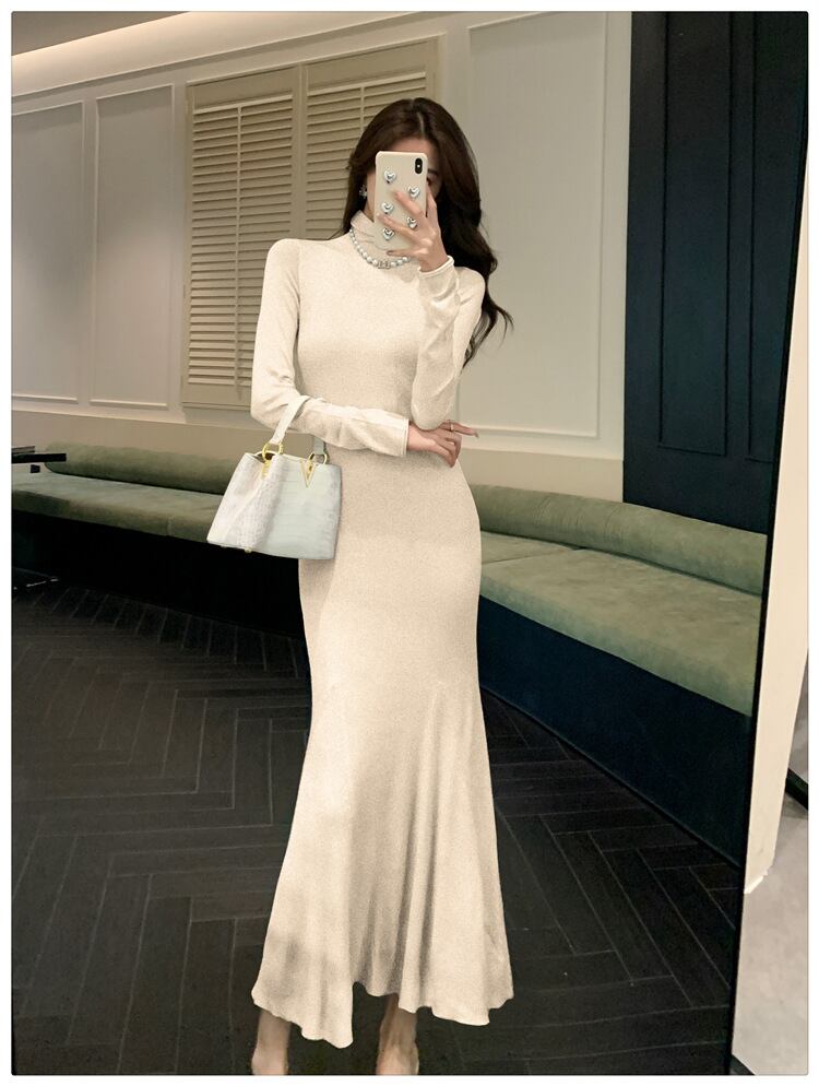 【dress】マーメイドニットワンピース　M27389