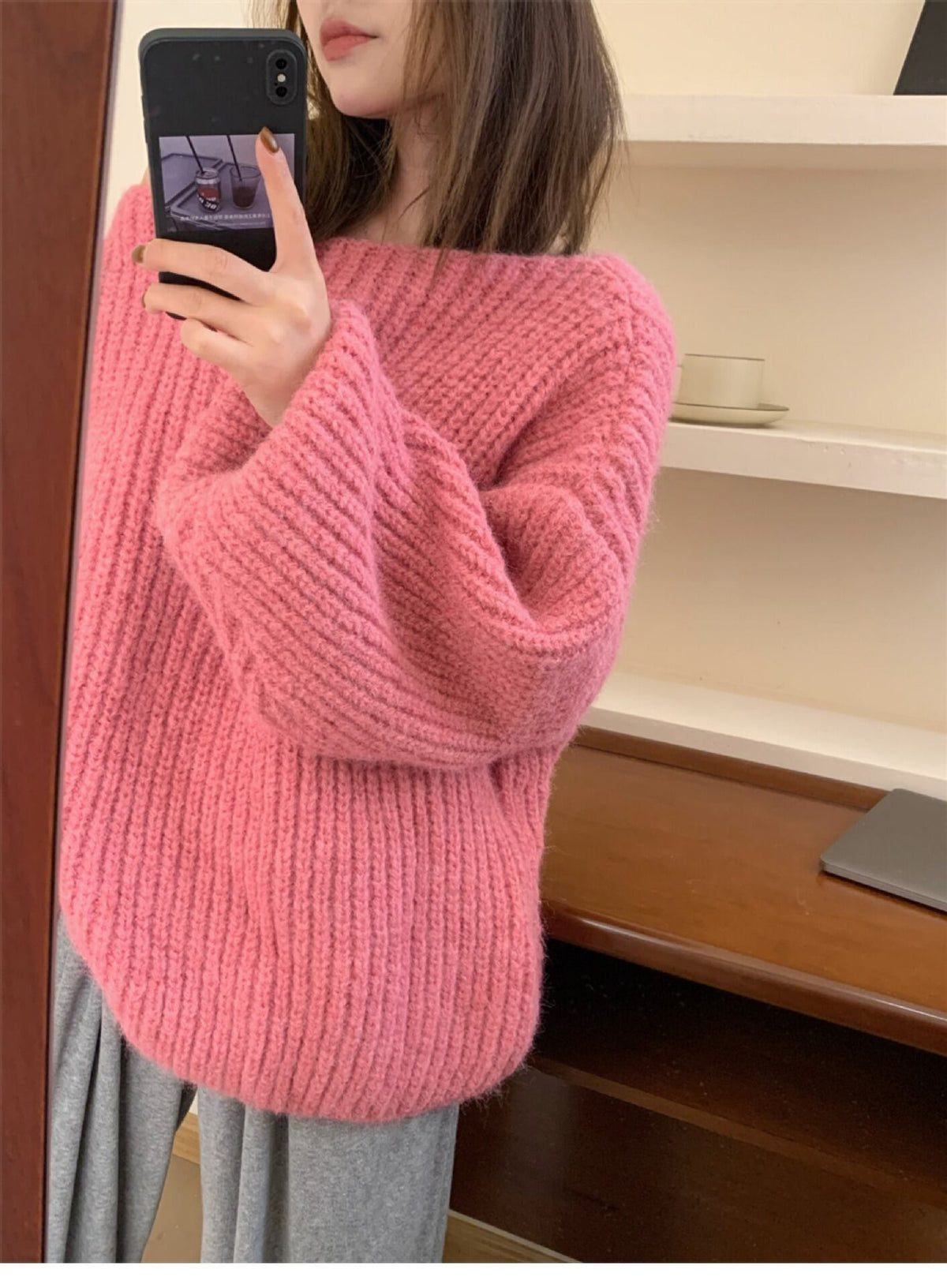 【tops】クルーネックニットセーター　M18988