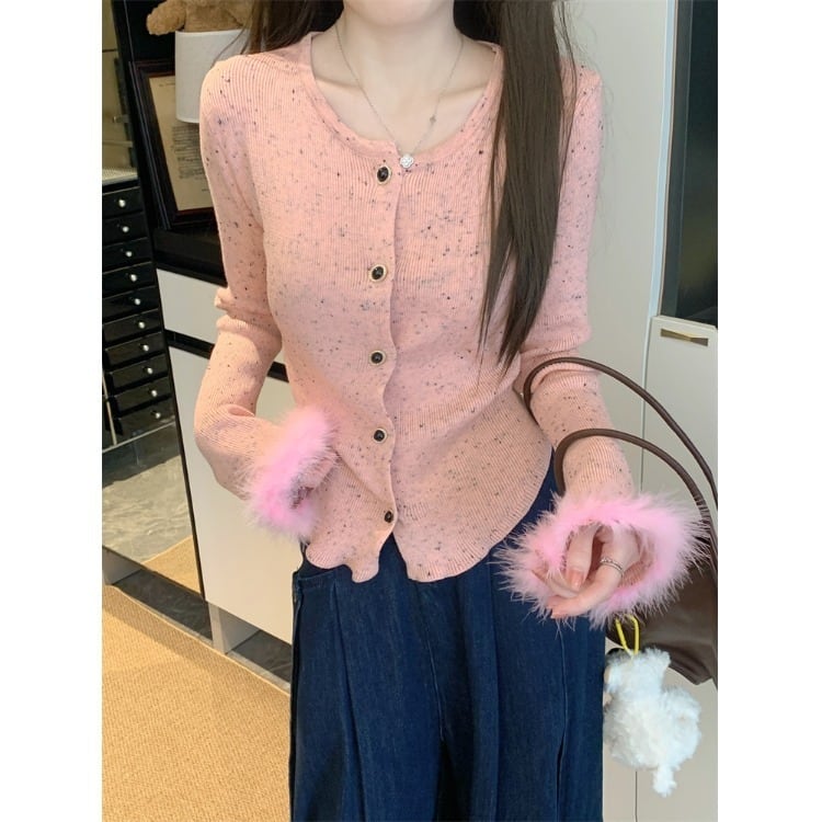 【outer】ファーニットカーデ　M28881