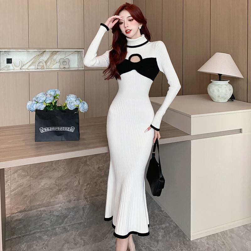 【dress】ドッキングニットワンピース　M18779