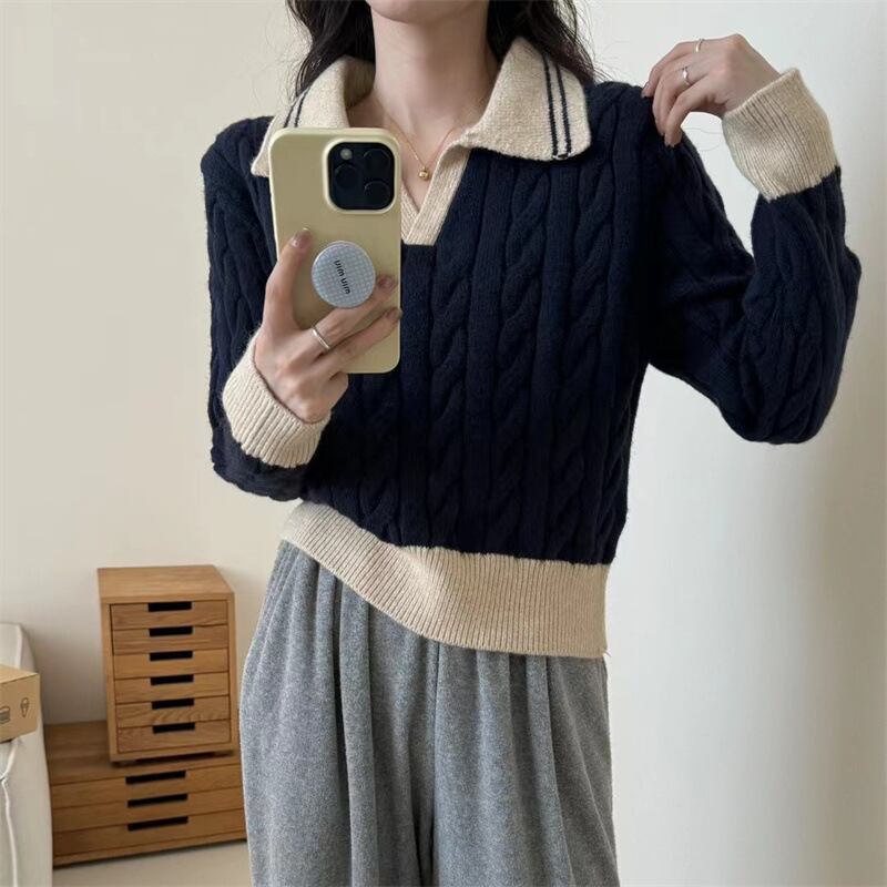 【tops】POLOネックニットセーター　M27279