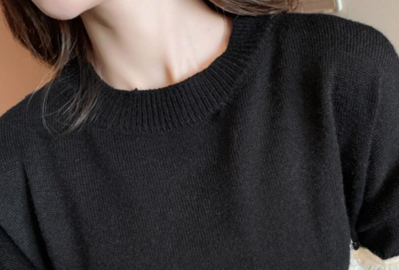 【dress】韓流スタイル!気質満点スウィートルーズゆったり切り替えニットワンピース G2656