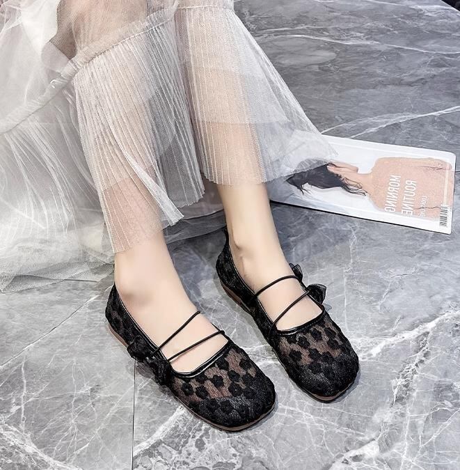 【shoes】3色レースフラットシューズF7473