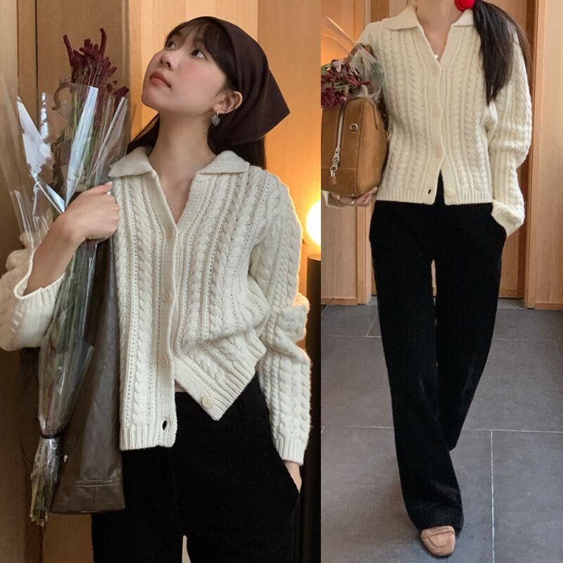 【outer】Vネックニットカーデ　M27314