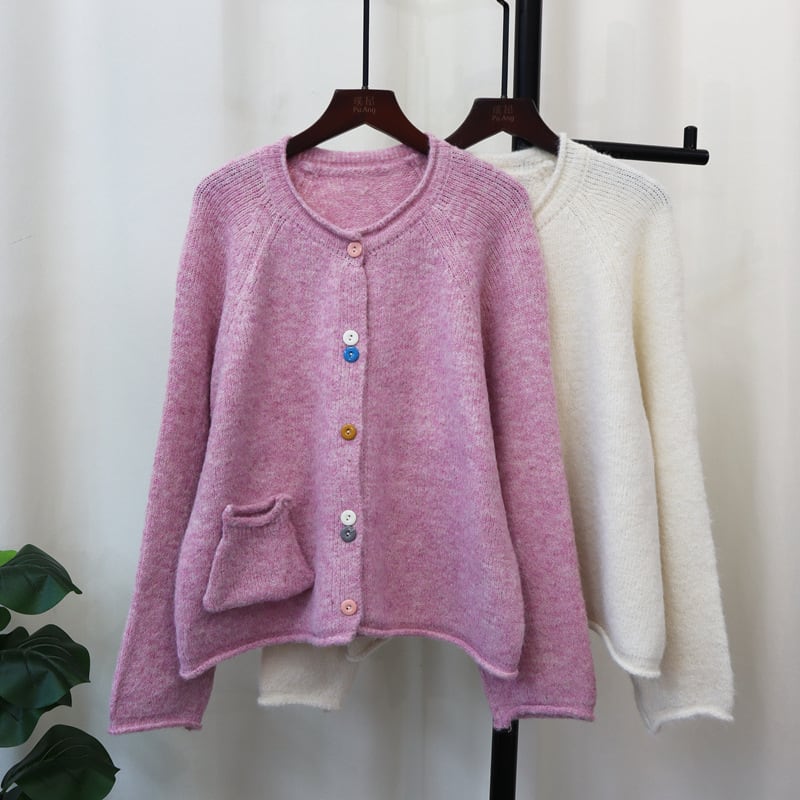 【outer】クルーネックニットカーデ　M25570