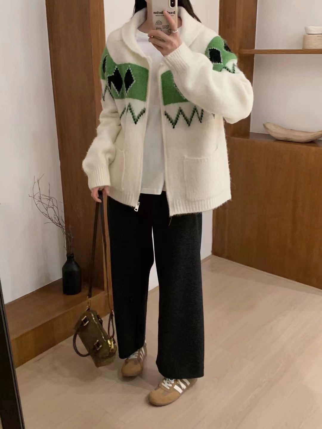 【outer】ファスナーニットカーデ　M26357