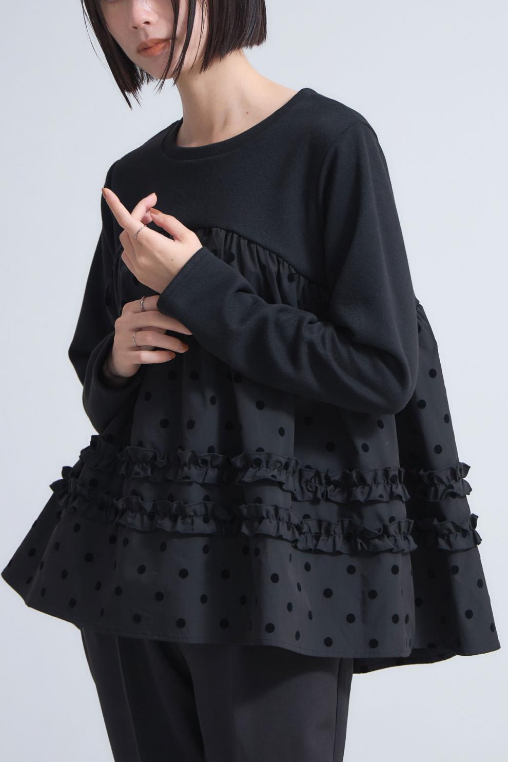 【tops】ドット柄プルオーバー　M28043