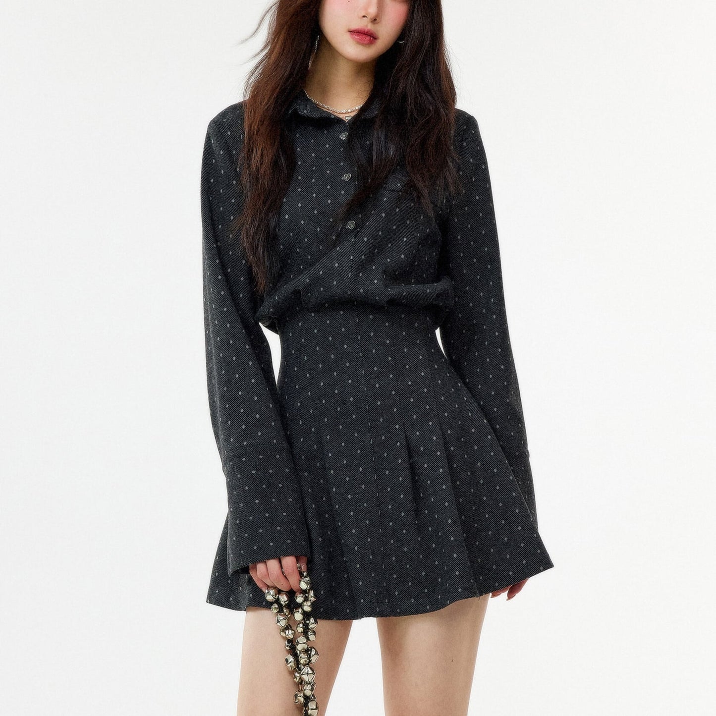 【dress】ドット柄ミニワンピース　N3483