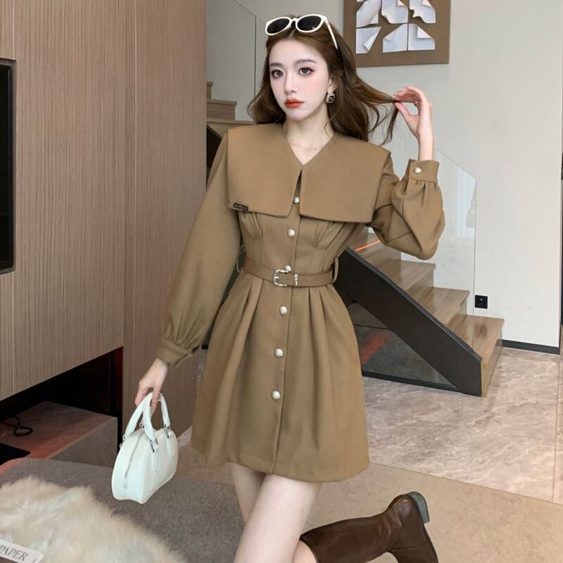 【dress】折り襟ワンピース　M18972