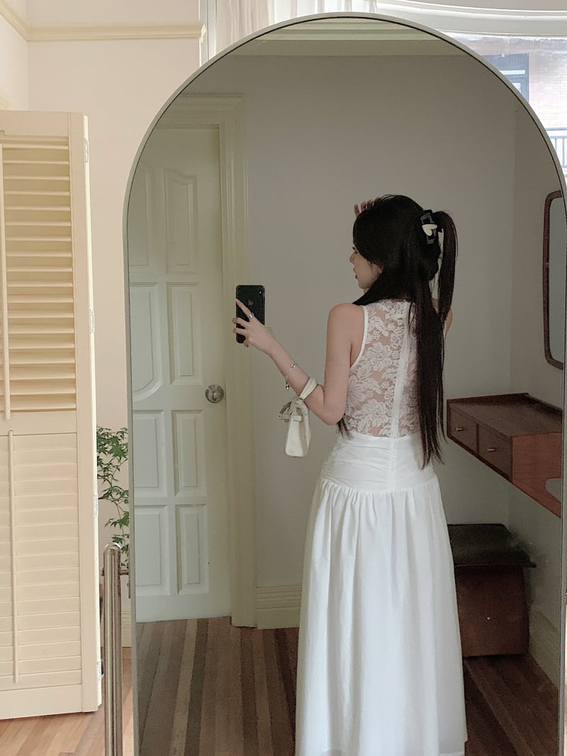 【dress】レースノースリーブワンピース　M24505