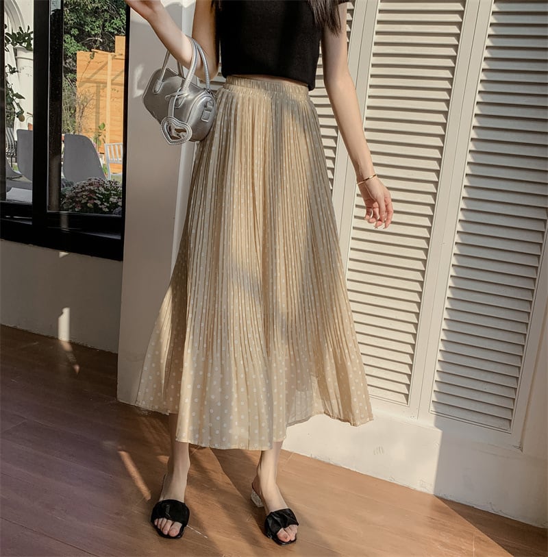 【bottoms】シフォンドット柄スカートG20489