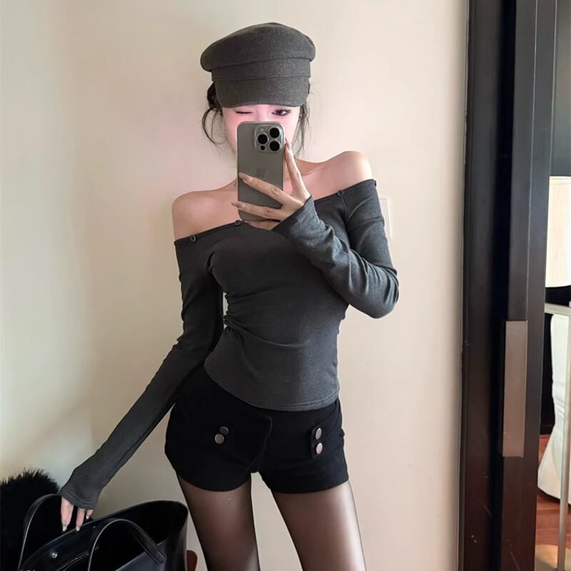 【tops】ファーオフショルトップス Q6895