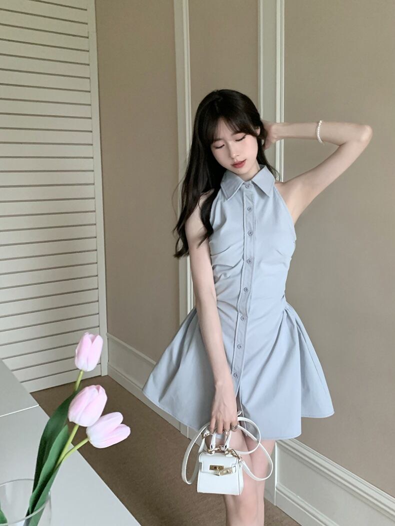 【dress】POLOネックシャツワンピース G20584