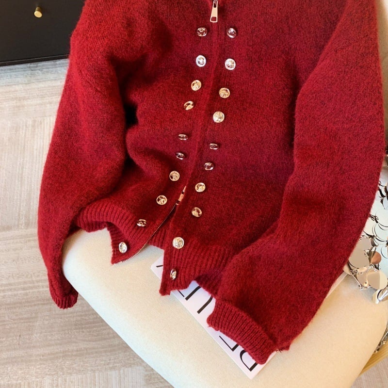 【outer】ファスナーニットカーデ　M29155