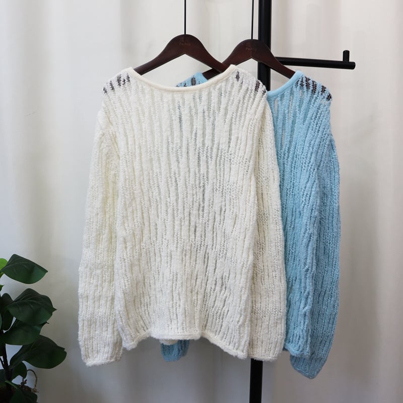 【tops】カットワークニットセーター　M25527