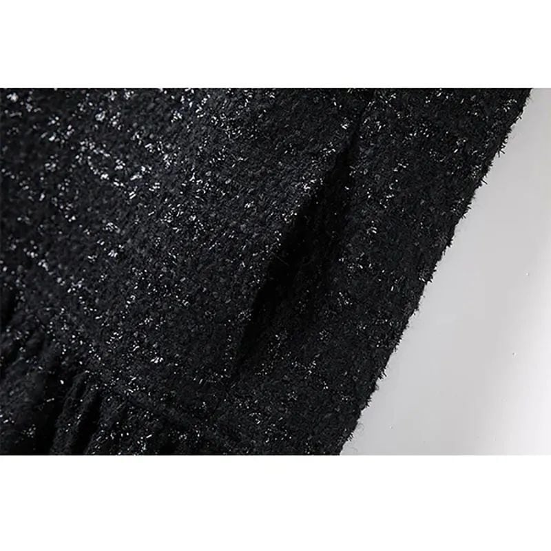 【dress】パールネックノースリーブツイートフレアワンピース　N2815