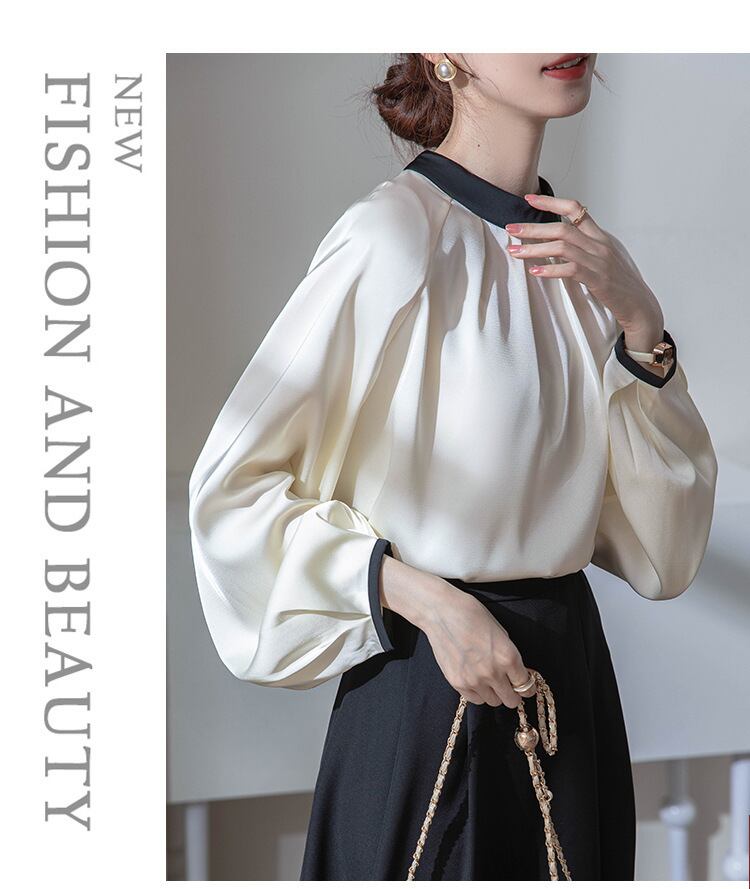 【tops】スタンドネックリボンブラウスG20316