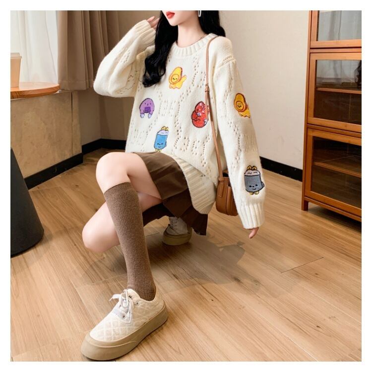 【tops】カートゥーンニットセーター　M19175