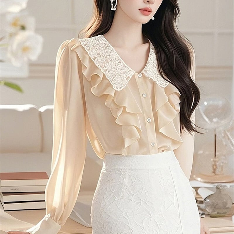 【tops】フリルブラウス　M29393